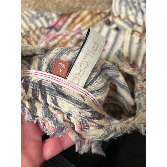 Pilcro & The Letterpress The Tavi Buttondown Striped Floral Blouse SZ SM - Picture 5 of 7